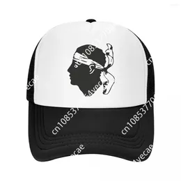 Ball Caps Personalised Corsica Corse Flag Head Baseball Cap Outdoor Women Men's Adjustable Trucker Hat Spring Snapback