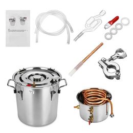 8L/22L Essential Distiller Alambic Moonshine Alcohol Still Stainless Copper DIY Home Brew Water Wine Oil Brewing Kit 240517
