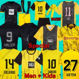 3xl 4xl REUS soccer jerseys 23 24 25 HALLER tops bvb jersey 2024 football shirt ADEYEMI HUMMELS BRANDT DORTMUND Black MOUKOKO HAZARD kids Kits Borussia BVB trikot