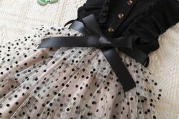 Girl's Dresses Summer New Childrens Baby Girl Fluffy Mesh Polka Dots Super Fairy Cake Layer Princess Dress Ruffles Sleeve Tulle Casual Clothes TULP