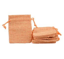 7x9cm 50pcs Faux Jute Drawstring Jewellery Bags Candy Beads Small Pouches Burlap Blank Linen Fabric Gift packaging bags Stylish Reus5262606