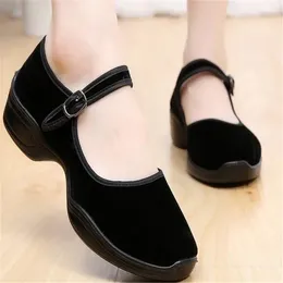 Casual Shoes 2024Spring Autumn Women Fashion Platform Pumps Round Toe Buckle Strap High Heels Ladies ShoesE103388