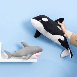 Other Toys 40/50cm simulated killer whale and great white shark toy baby cute soft filling doll marine animal plush pillow