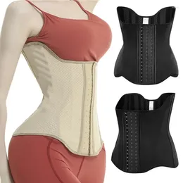 Women's Shapers Latex Waist Trainer Corset For Abdominal Contraction Fitness Exercise Steel Bones Modeling Strap Colombian Girdles