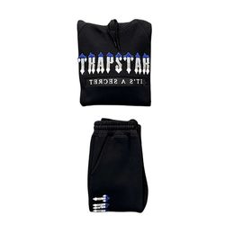 2024 Designer Trapstar TRACKSUIT Men CHENILLE DECODED 2.0 - Black and Blue 1 Top Quality Embroidered Hoodie Jogging Pants Women EU 6112ess