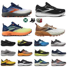 Brooks Cascadia 17 Ghost 15 Mens women Running Shoes Triple Black White Grey Yellow Orange Hiking shock absorption Wholesale Sneakers size 36-45