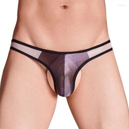 Underpants Men Sexy Briefs Oil Shiny Glossy Transparent Underwear U Convex Pouch Panties Ultra Elastic Seamless Breathable Thin