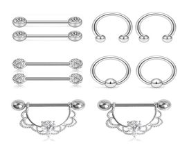 Fashion Jewellery Stainless Steel Navel Belly Lip Nipple Eyebrow Bar Ring Ball Piercing Kit Body Jewelry7610420