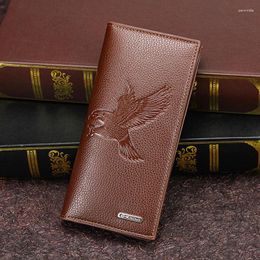 Storage Bags Men's Wallets Long Stylish Magnetic Clutches Coin Multi-Card Eagle Pattern Business Bew