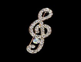 Quality Designer Musical Note Brooch Scarf Pins Shiny Crystal Rhinestone Brooches for Women Wedding Party Bride Bouquet Jewelry Gi4832452