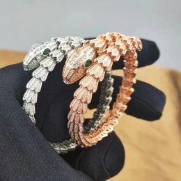 European and American high-end spring snake scale snake bracelet 925 silver luxury womens fashion brand jewelry gift 240516