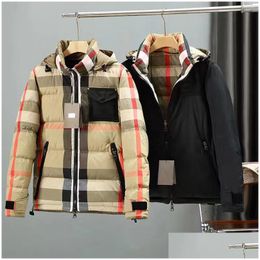 Mens Down Parkas Winter Vest Vintage Cheque Nylon Waistcoat Bodywarmer Waistcoats Classic Stripe Mans Jacket Puffer Outdoor Warm Sleeve Dhwfl