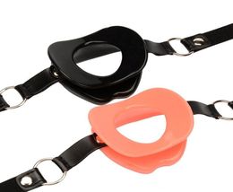Adult Fetish Sex Products Genuine Leather Rubber Open Mouth Gag For Woman BDSM Bondage Lips O Ring Gag Sex Toys for Couples1318796