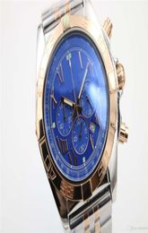Top mark high quality B01 Sapphire 46 mm Blue dial quartz chronograph Stick blue Dial two tone Stainless steel Men039s Wrist Wa3925105