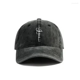 Ball Caps Jesus Cross Baseball Cap Summer Christ On The God Distressed Dad Hats Men Outdoor Adjustable Cotton MZ-004