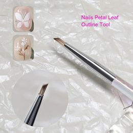 Nail Art Kits 1PCS Coloured Drawing Pen Triangular Bristle Design Soft Elasticity Petal Leaf Outline Tool Carving Manicure Special