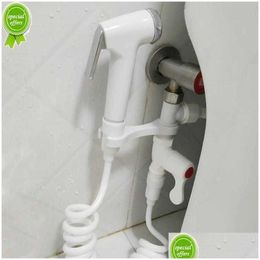 Bath Accessory Set New Abs Portable Bidet Sprayer Handheld Toilet Retractable Spring Hose Adapter Mounting Bracket Switch Cleaning Too Dhh3K