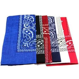 Bandanas Durag Unisex Mens and Womens Cotton Bandana Sea and Cowboy Mens Cycling Sports Headwear Wrist Hair Clip Single sided Headwear Scarf Paisley J240516