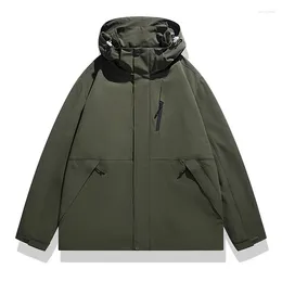 Men's Jackets Bomber Jacket Casual Spring Fall Windbreaker Zip Up Coat With Zipper Pocket Black Army Green