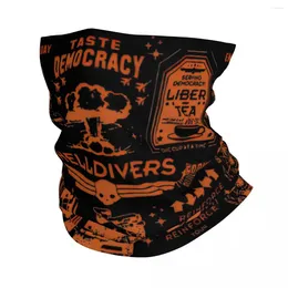 Scarves Helldivers 2 Skull Liber-tea Merchandise Bandana Neck Cover Spread Democracy Face Scarf Outdoor Sport Headwear Unisex Breathable