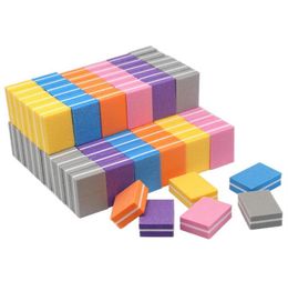 NAD005 100pcs Doublesided Mini Nail File Blocks Colorful Sponge Nail Polish Sanding Buffer Strips Polishing Manicure Tools337P91671158116
