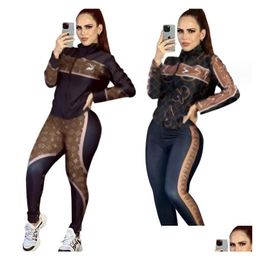 Womens Tracksuits Designer Women Off Shoder Outfits Hoodie Leggings 2 Piece Sets Y Trousers Bodycon Pants Apparel Crop Top Fashion Fal Dhz7N