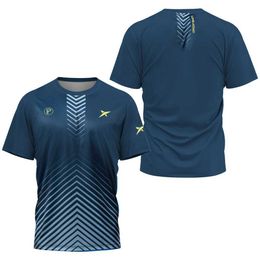 Men's T-Shirts 2024 Mens Fashion Breathable Tennis Sportswear Mens Sports Sweat Absorbent Padel Printed Ball Wear Mens Quick DryT-Shirt J240515