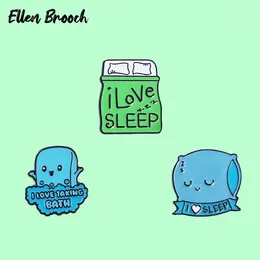 Brooches I Love Sleep Enamel Pins Pillow Bed Bath Brooch Lapel Badges Jewellery Gift For Friedns Kids