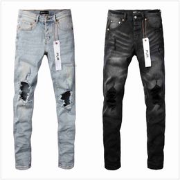 Lila für hochwertige Mode -Herren Jeans Coolstil Designer Pant Destressed Ripped Biker Black Blue Jean Slim Fit CPVG