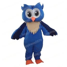 Halloween Blue Owl Mascot Costumes High quality Cartoon Character Outfit Suit Halloween Adults Size Birthday Party Outdoor Festival Dress