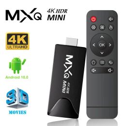 Box HONGTOP MXQMINI Android Mini TV Stick 10 Quad Core Support 4K HD Box H265 24G Wifi Streaming Smart Set Top 240130