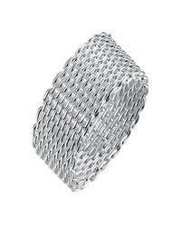 Stylish Band Rings Silver Plated Round Braided Pattern S925 Silver Flat Ring Trendy Generous Designed Jewellery Female Party Gifts P1753795
