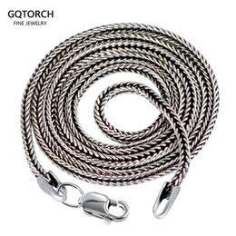 925 sterling silver necklace chain for women and men retro Foxtail 1.6mm retro solid Thai silver Italian exquisite jewelry 240513