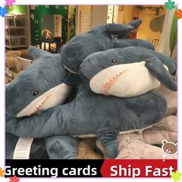 Cute Shark Plush Toy Soft Stuffed Speelgoed Animal Reading Pillow Birthday Gifts Cushion Doll Gift 240516