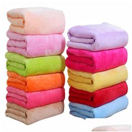 Blankets Warm Flannel Fleece Soft Solid Bedspread P Winter Summer Throw Blanket For Bed Sofa Lx3866 Drop Delivery Home Garden Textiles Dhfwv