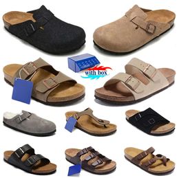 Designer clogs slippers sandals summer sandal leather slide indoor buckle strap flats cork casual slipper flat sliders new 24