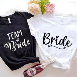 Women's T Shirts 2024 Women Summer Clothing Team Bride Tee Shirt Bachelorette Wedding Hen Party Female Bridesmaid Tops Bridal Shower T-shirt