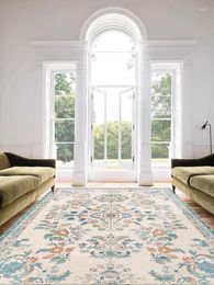 Carpets VIKAMA American Pastoral Carpet Living Room Floral Non-Slip Mat Large Area Home Bedroom Decoration Size