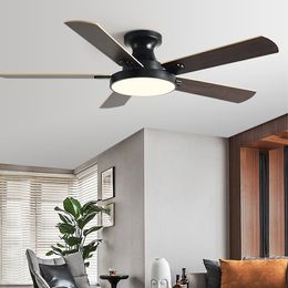 52inch Low Floor Ceiling fan Light LED Ceiling Fan With Light And Control The bedroom Household With fan chandelier 220V 110V