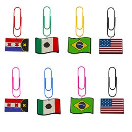 Other Desk Accessories National Flag Cartoon Paper Clips Novelty Book Marker For Kids Unique Bookmarks Gifts Girls Funny Paperclips Co Otf4S