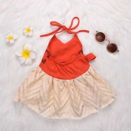 Girl's Dresses Princess Cosplay Costume Infant Baby Girls A-Line Dress Summer Backless Bandage Cute Dress with Bowknot For Toddler 0-4Years