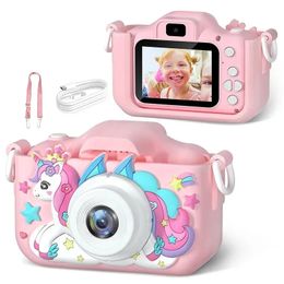 Children Camera 1080P HD Toddler Digital Video 20inch Kids with Silicone Cases Toys for Christmas Birthday Gifts 240509