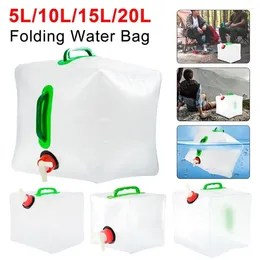 Water Bottles 5L/10L/15L/20L Folding Bag Portable Camping Bucket Storage Large Capacity No Leakage Equipment Supplies