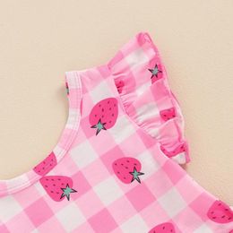 Clothing Sets Little Girls Summer Clothes Flying Sleeve Strawberry Print Tops And Shorts Set Toddler Outfit