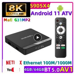 Accessories G7 Max Smart TV Box Android 11 Amlogic S905X4 4GB 64GB 1000M AV1 4K HD 2.4GHz/5GHz Dual Wifi USB3.0 Set Top Box Media Player