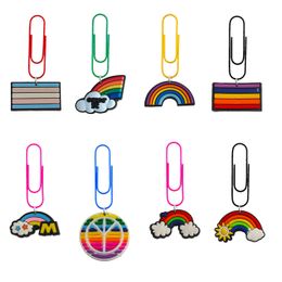 Jewellery Rainbow 24 Cartoon Paper Clips Cute For Office Home Metal Bookmark Sile Bookmarks With Colorf Bk Nurse Gift Drop Delivery Otqzc