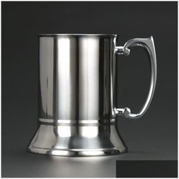 Mugs New 16 Ounce Double Wall Stainless Steel Tankard Beer Mug High Quality Mirror Finish Dh9587 Drop Delivery Home Garden Kitchen Din Dhf9X