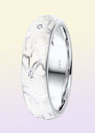 Santuzza Silver Ring For Women Authentic 100 925 Sterling Silver White Flower Elegant Ring Fashion Jewelry Handmade Enamel T190625099711