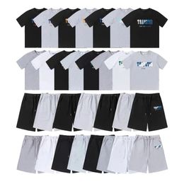 Trapstar Mens T Shirt Men's t-shirts trapstar tracksuits designer shorts embroidery letter luxury rainbow color black white grey summer sports fashion cotton sleeve