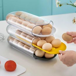 Kitchen Storage Large Capacity Egg Holder For Refrigerator-Fresh Box Fridge Container Organizer Bin Clear Plastic Tray